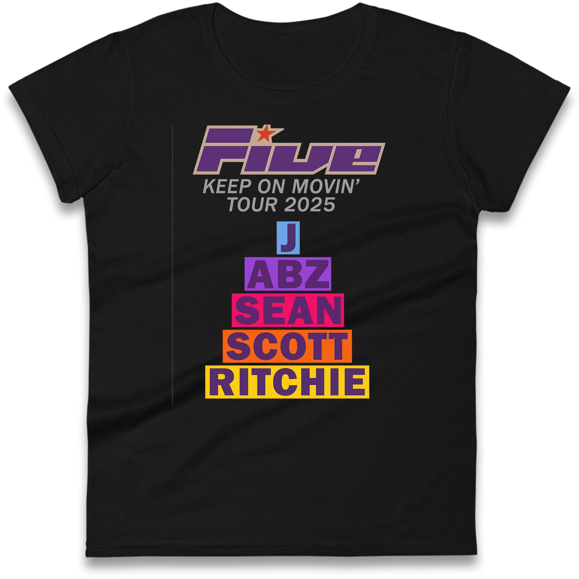 Five Keep On Movin' Tour 2025 Ladies Shirt