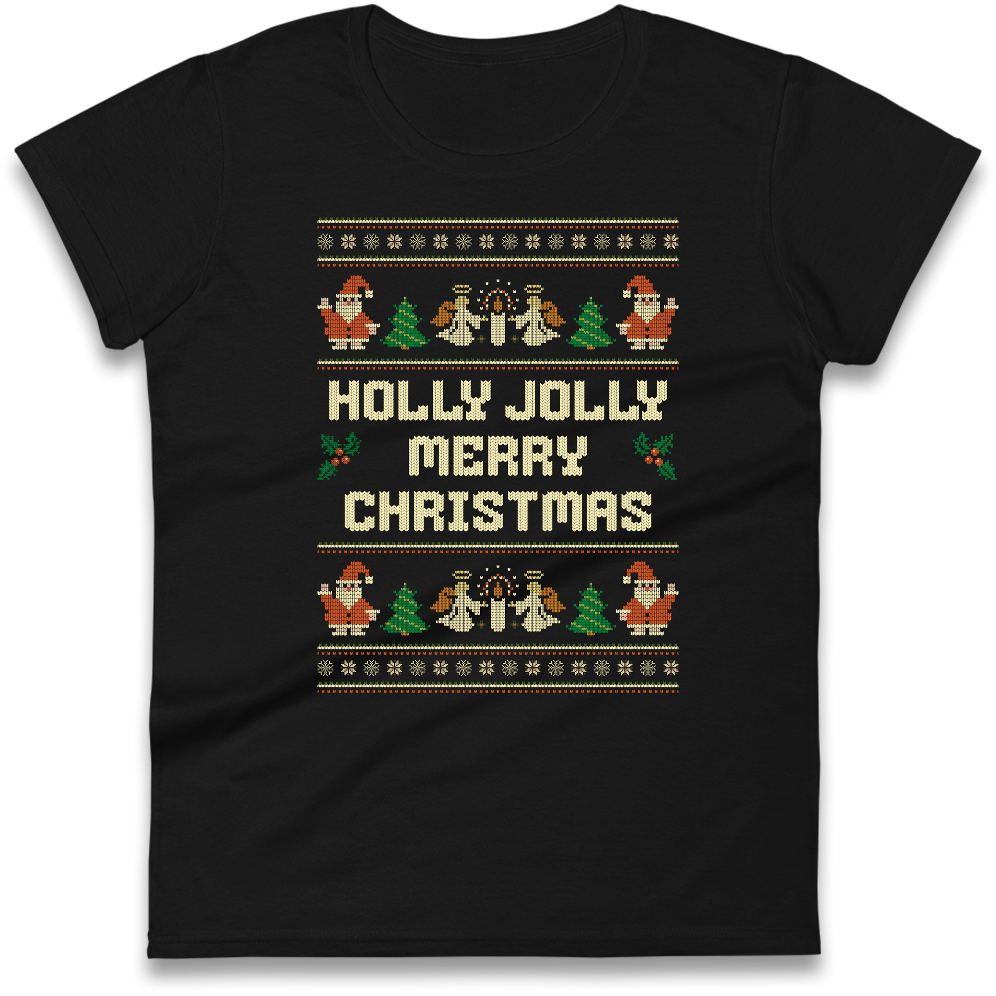 Holly Jolly Merry Christmas Ladies Shirt