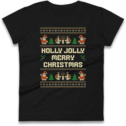 Holly Jolly Merry Christmas Ladies Shirt