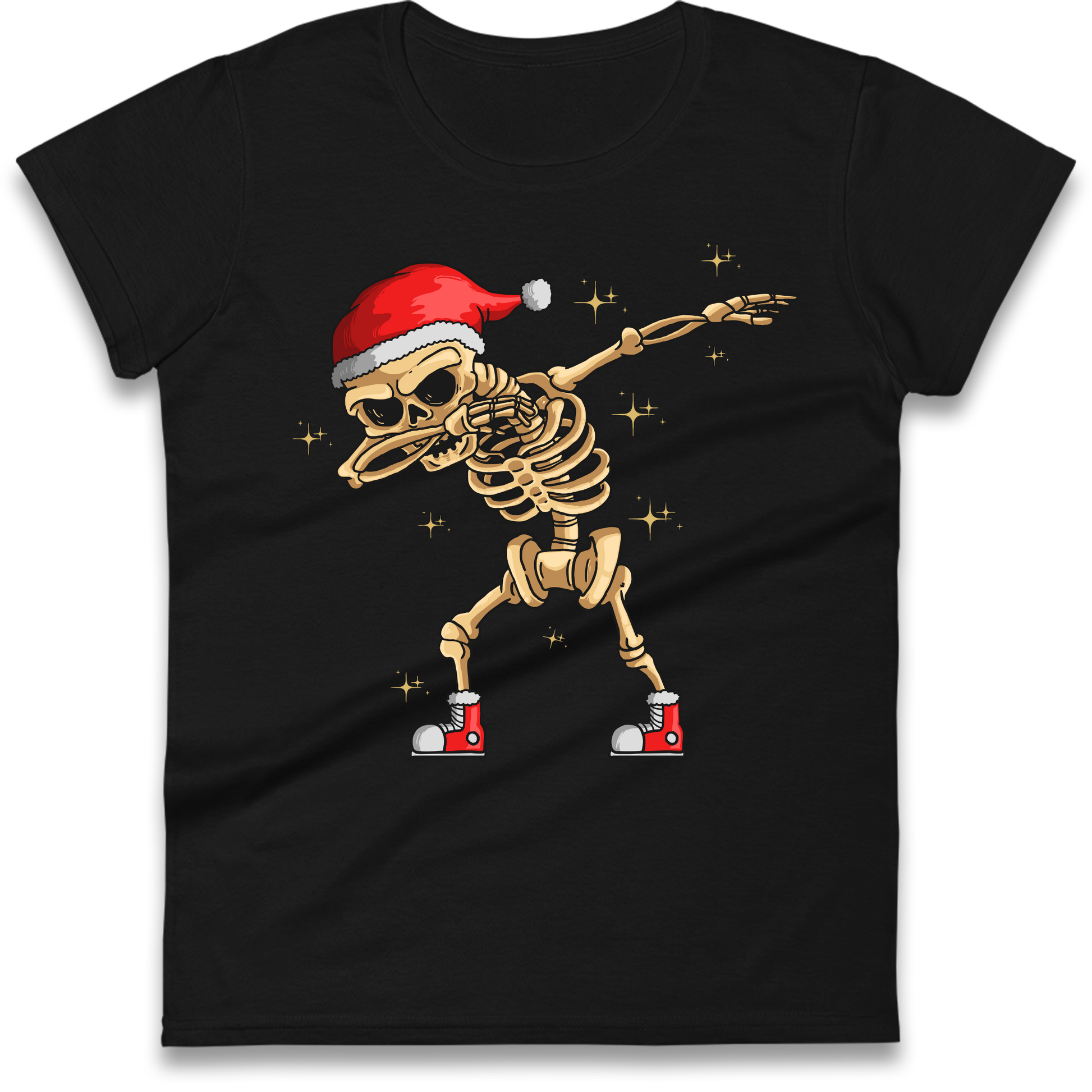 Santa Skellington Dabbing Christmas Ladies Shirt
