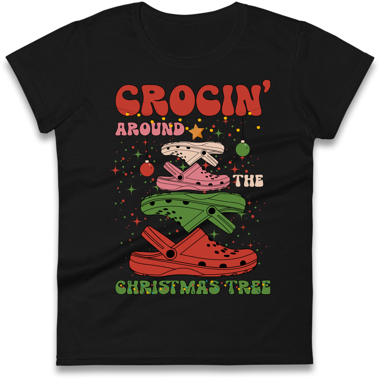 Crockin Around the Christmas Tree Christmas Ladies Shirt