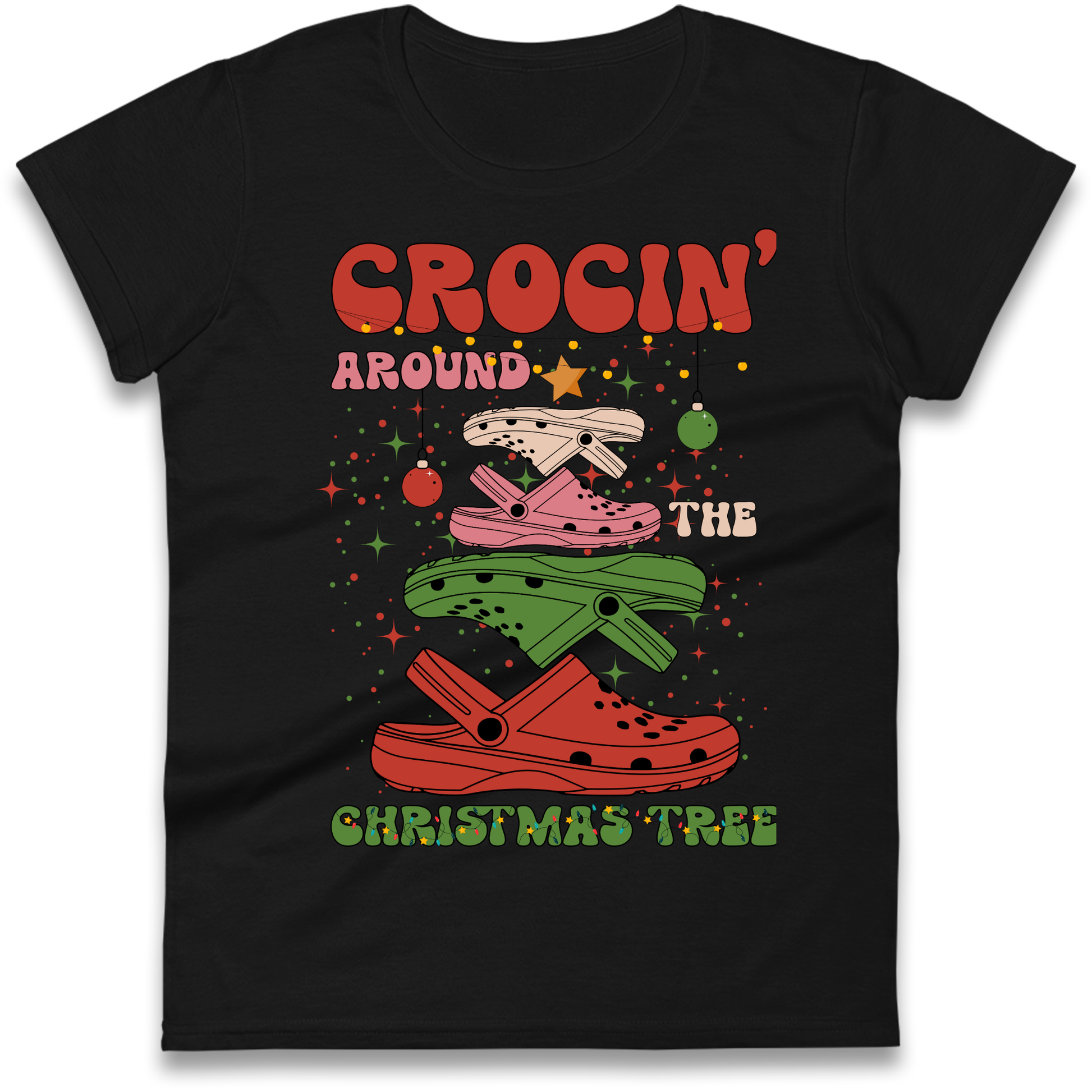 Crockin Around the Christmas Tree Christmas Ladies Shirt