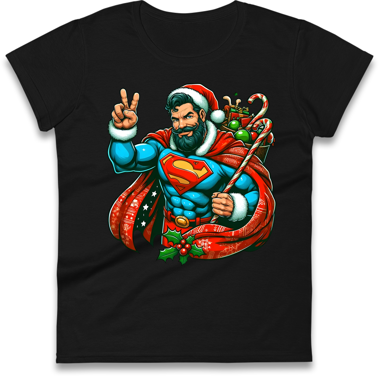 Superman Santa Ladies Shirt
