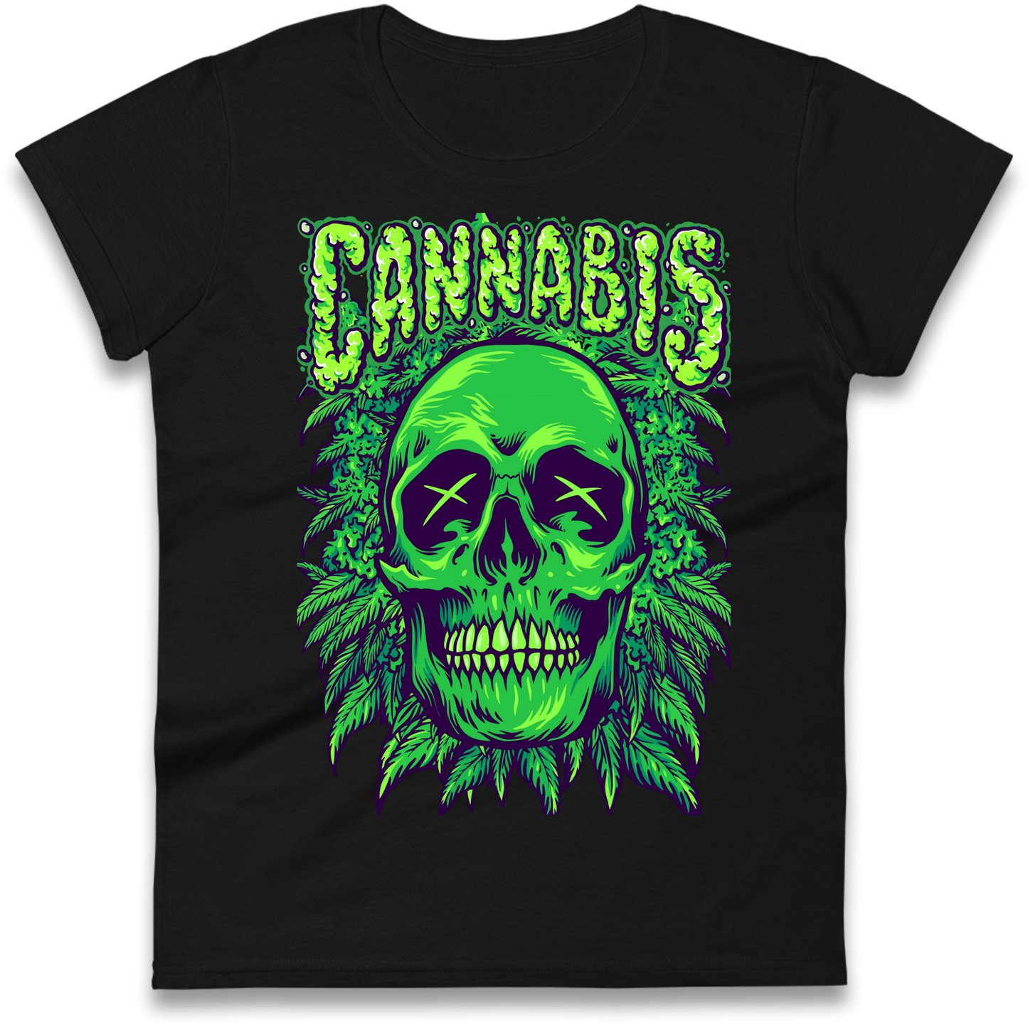 Cannabis Skull Ladies Shirt
