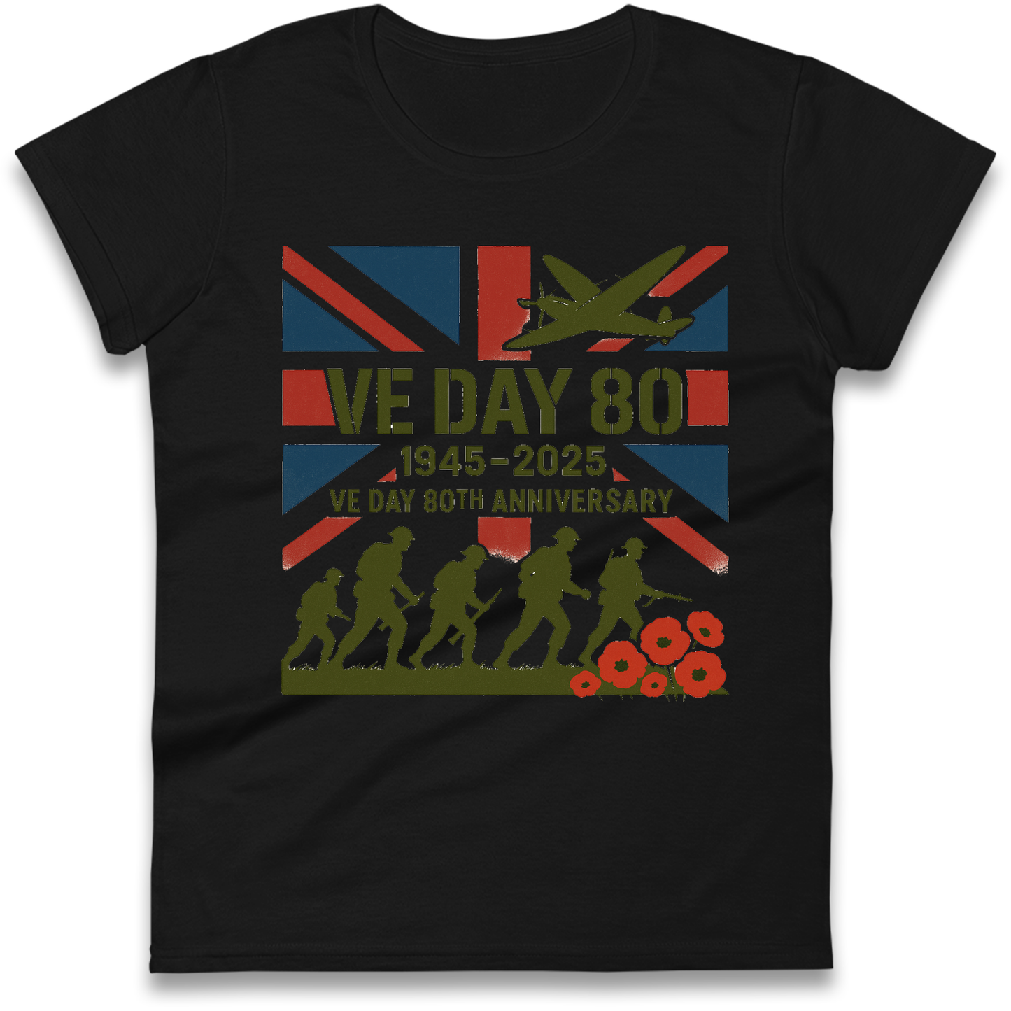 VE Day 80th Anniversary 1945 2025 Ladies Shirt