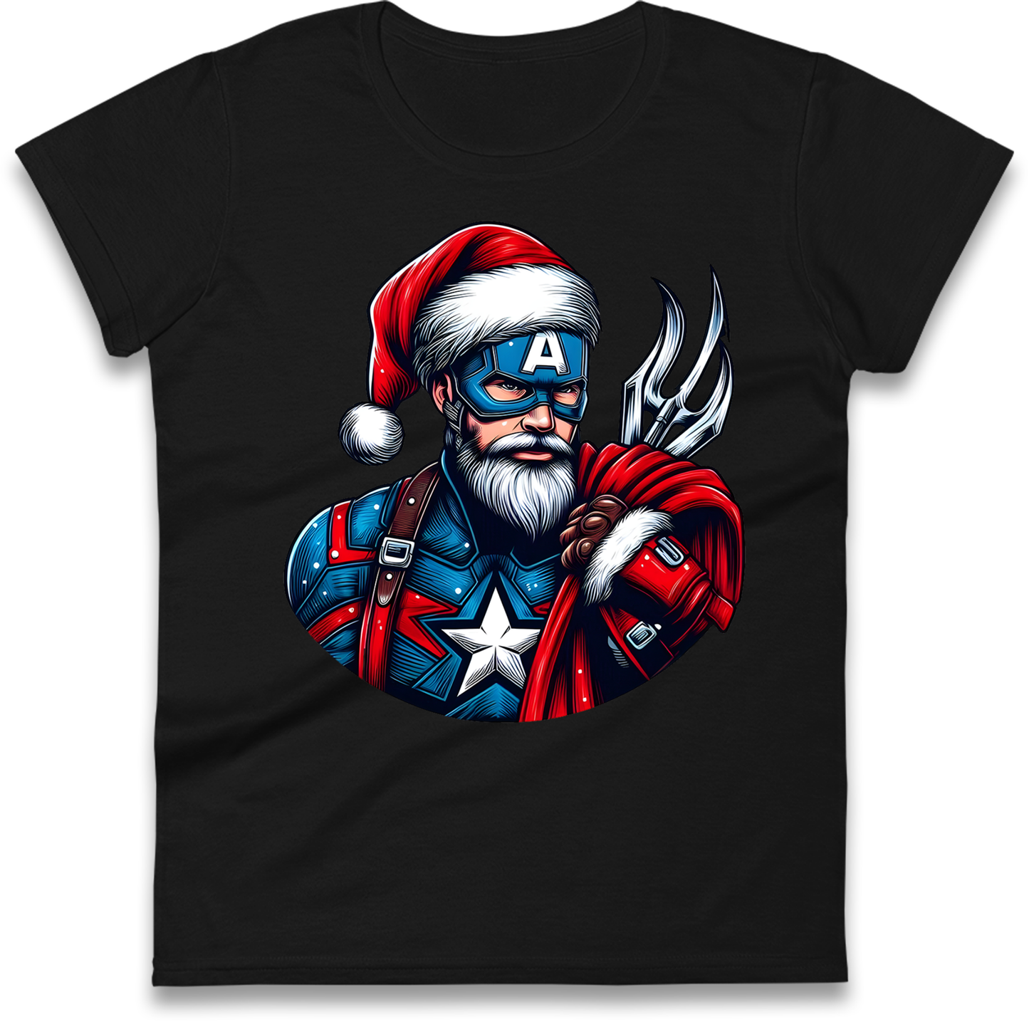 Captain America Santa Ladies Shirt