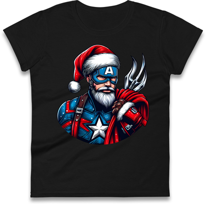 Captain America Santa Ladies Shirt