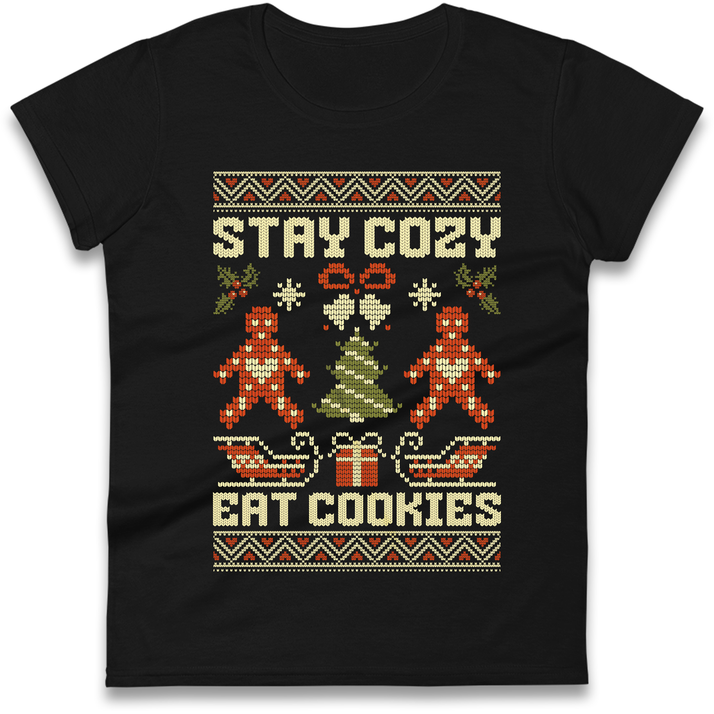 Stay Cozy Eat Cookies Christmas Ladies Shirt