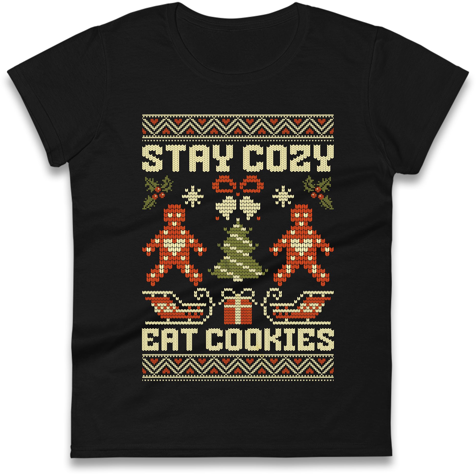Stay Cozy Eat Cookies Christmas Ladies Shirt
