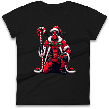DeadPool Candy Cane Santa Ladies Shirt