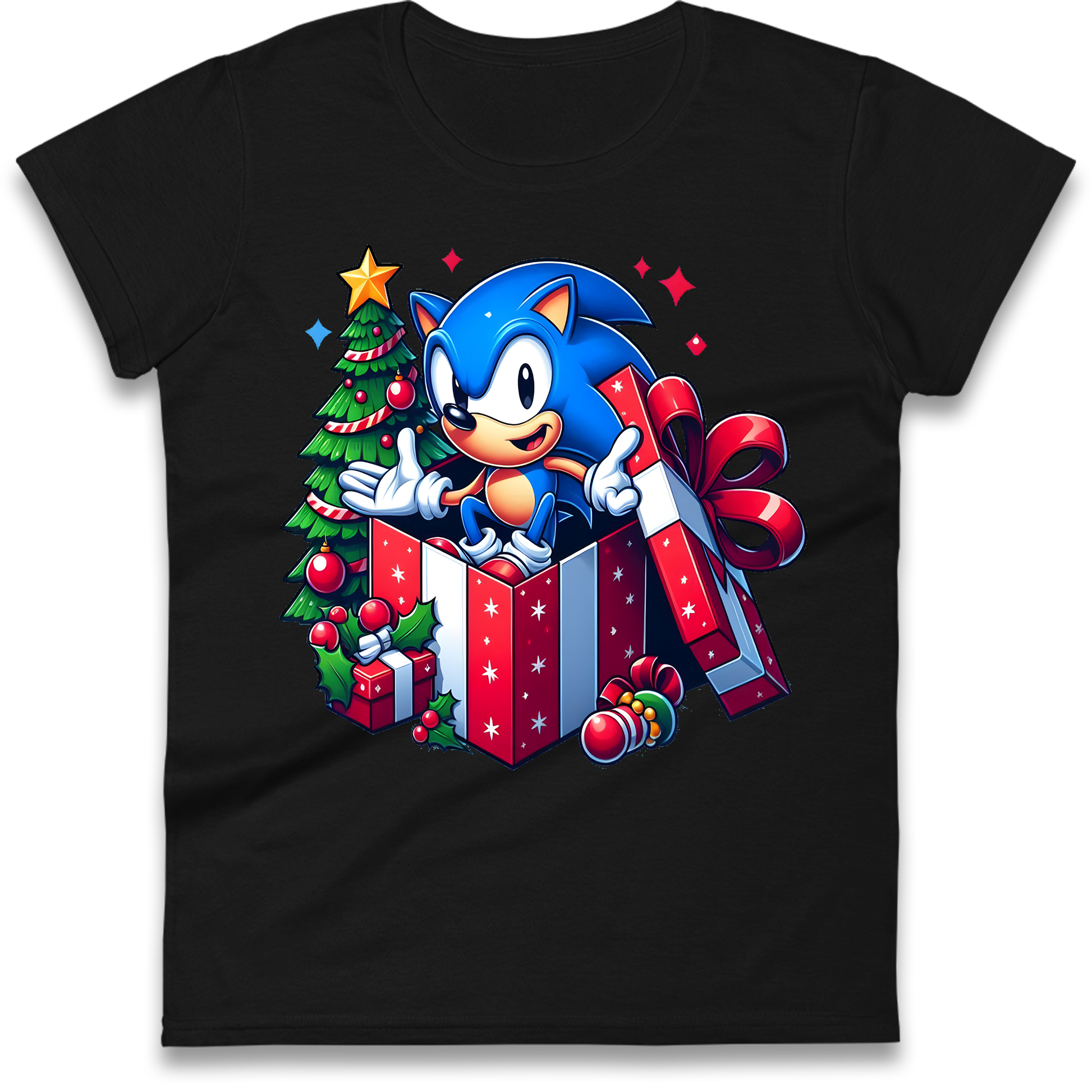 Sonic The Hedgehog Christmas Ladies Shirt