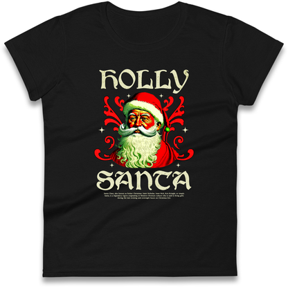 Holly Santa Christmas Ladies Shirt