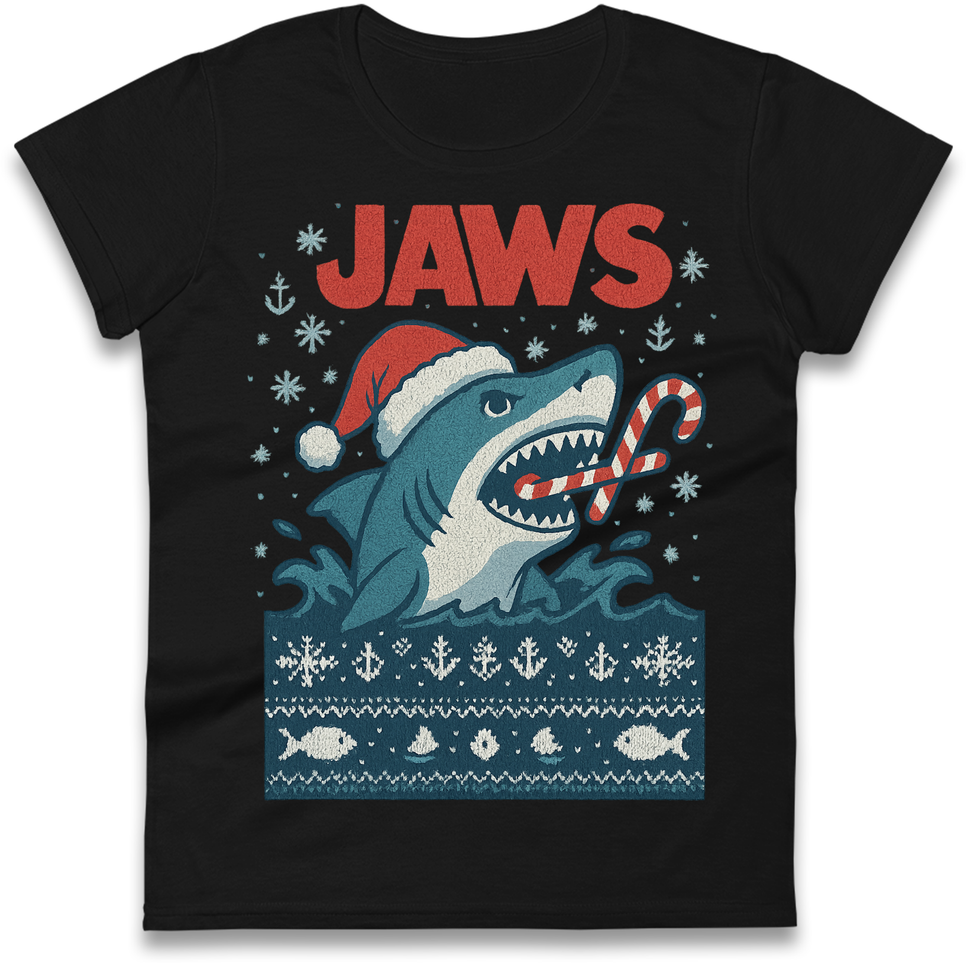 Jaws Christmas Ladies Shirt