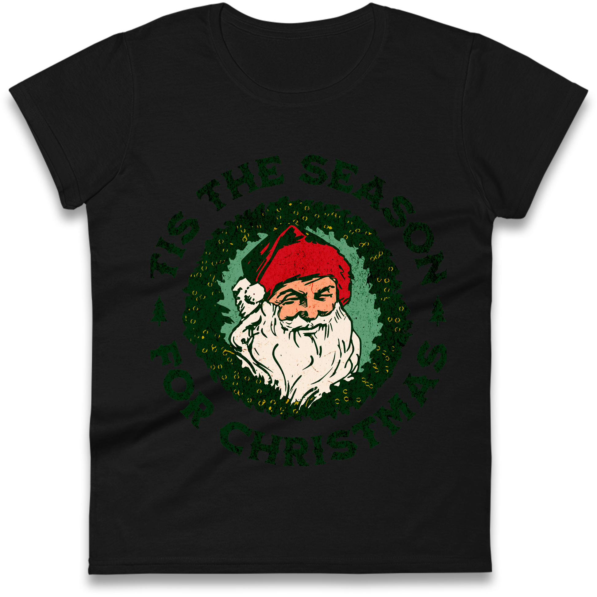 Tis The Season Santa Claus Christmas Ladies Shirt