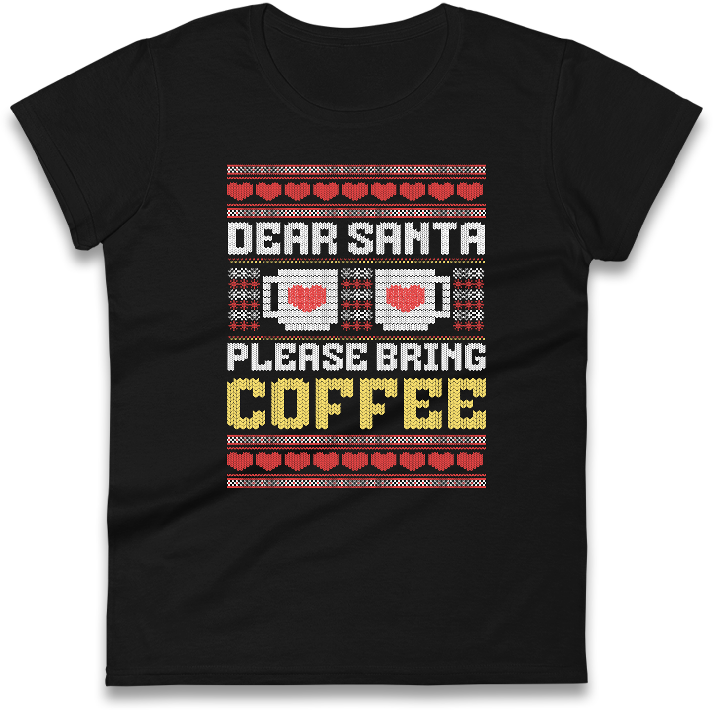 Dear Santa Please Bring Coffee Ladies Shirt