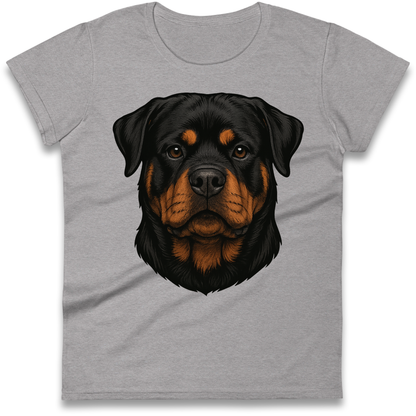 Rottweiler Face Ladies Shirt