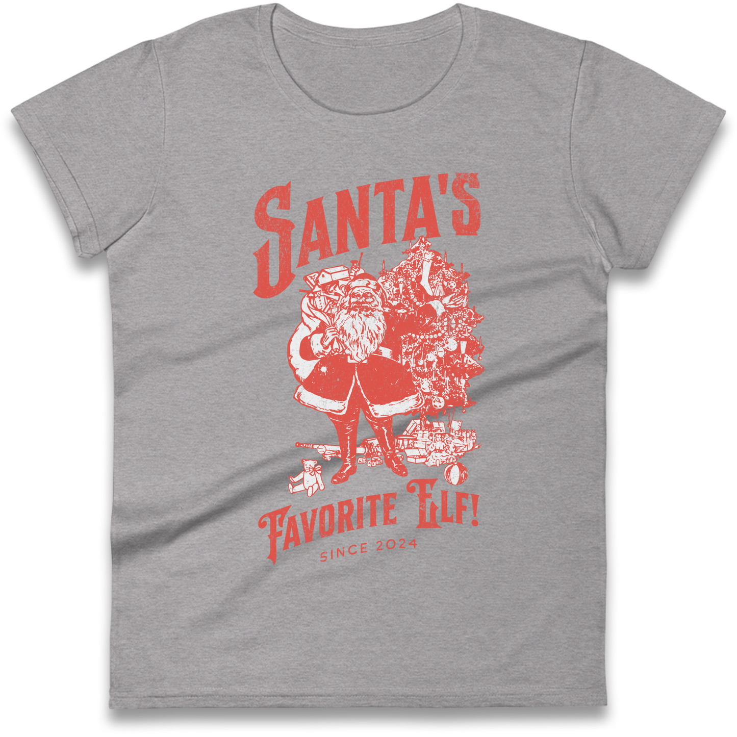 Santas Favourite Elf Christmas Ladies Shirt