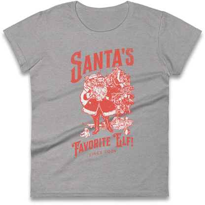 Santas Favourite Elf Christmas Ladies Shirt