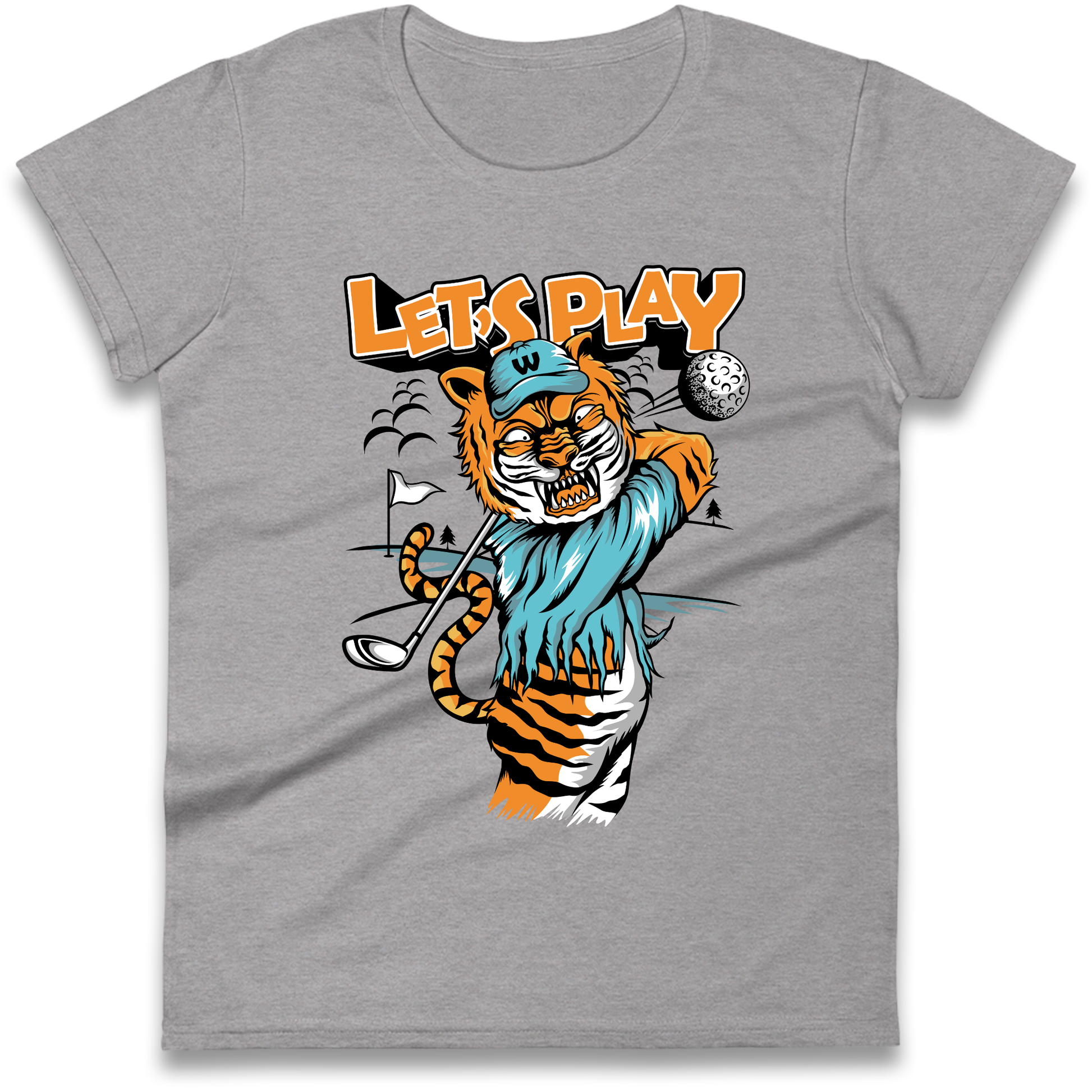 Lets Play Golf Tiger Ladies Shirt