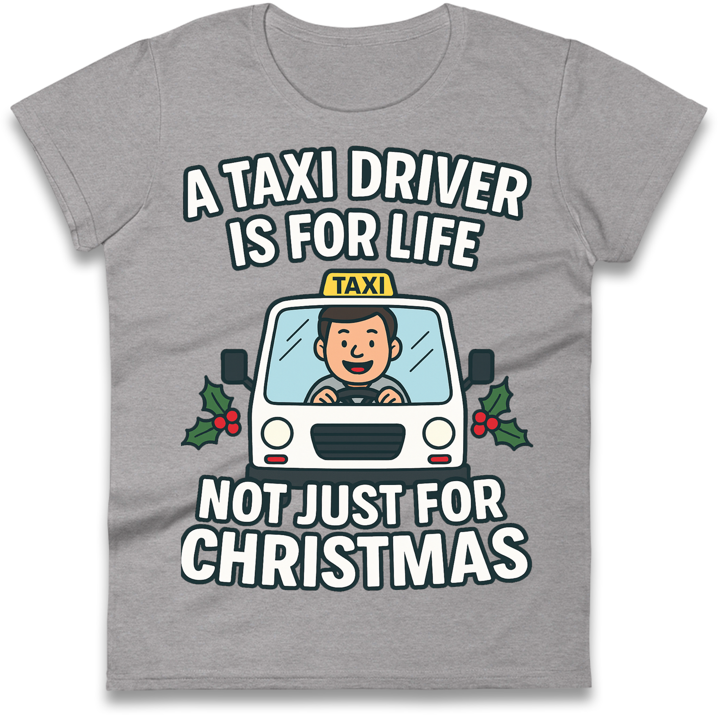 Taxi Driver Christmas Ladies Shirt