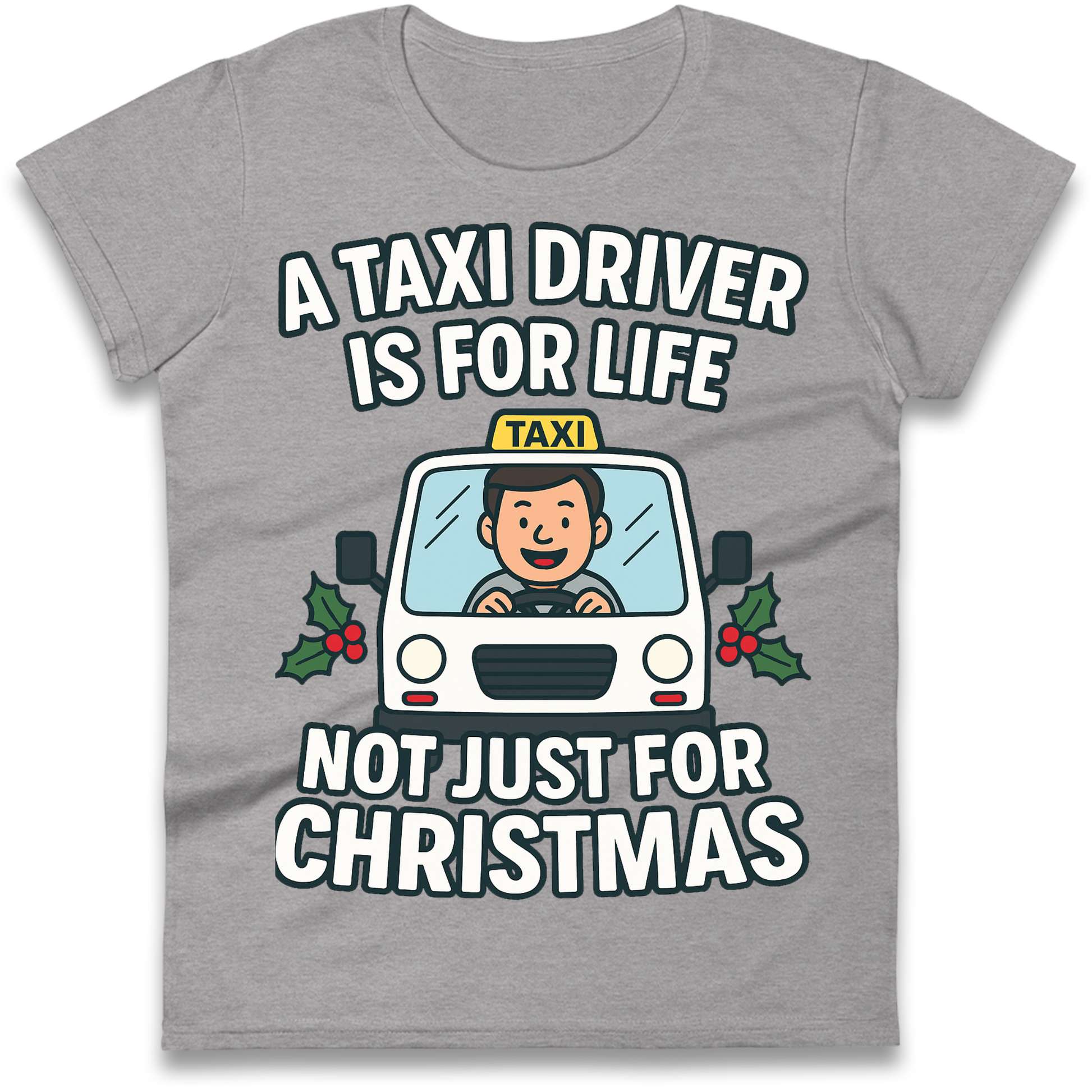 Taxi Driver Christmas Ladies Shirt