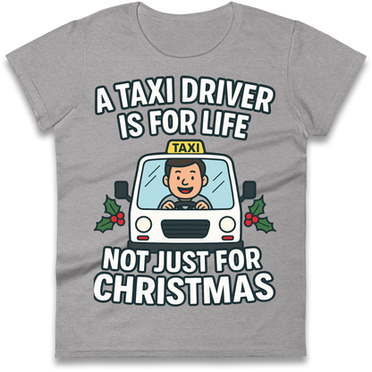 Taxi Driver Christmas Ladies Shirt