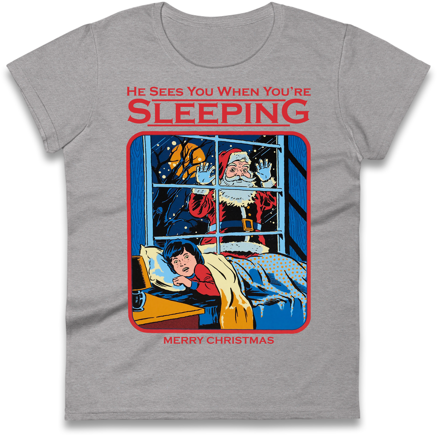Creepy Santa Claus Christmas Ladies Shirt