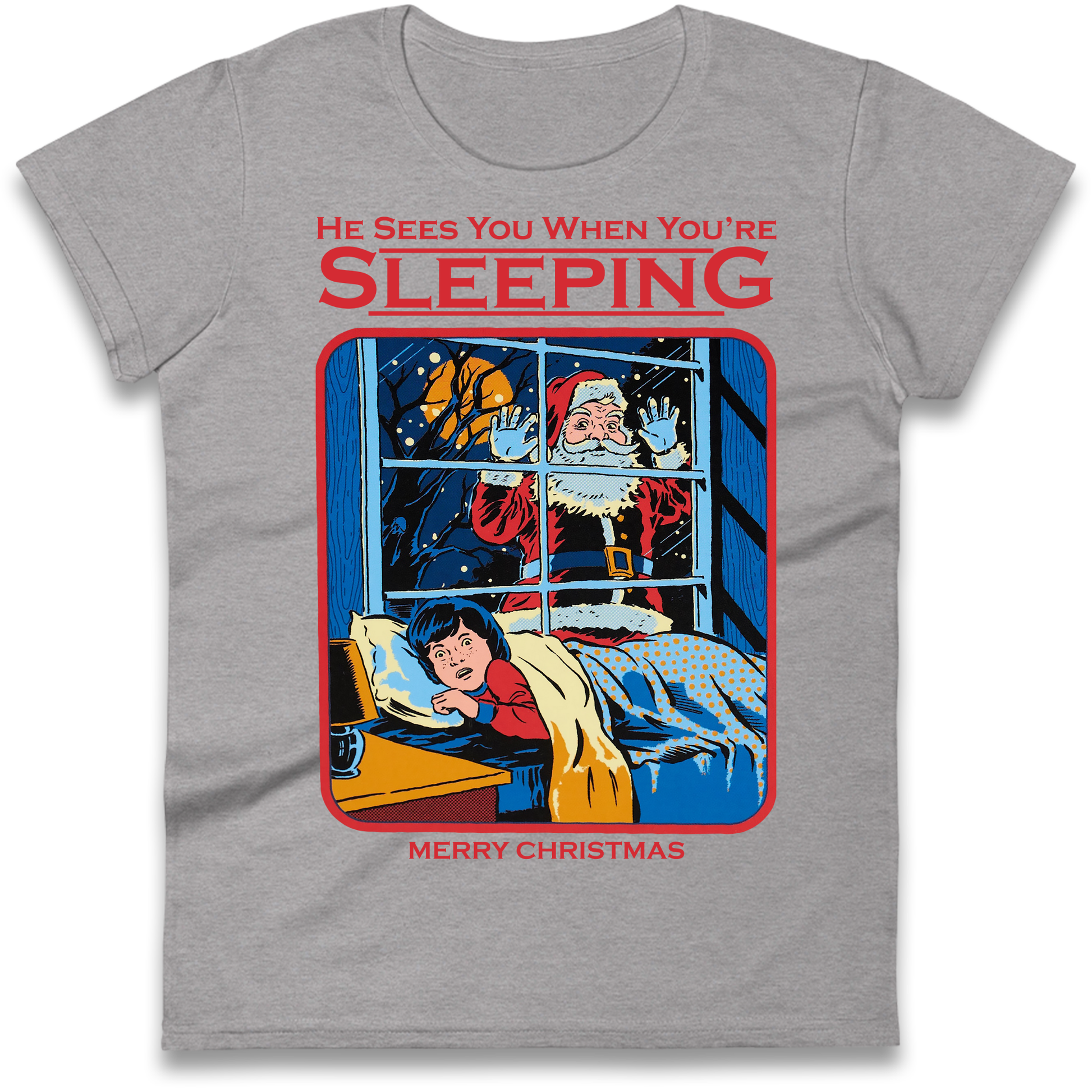 Creepy Santa Claus Christmas Ladies Shirt