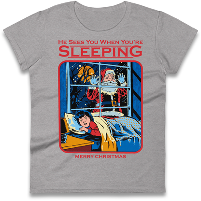Creepy Santa Claus Christmas Ladies Shirt