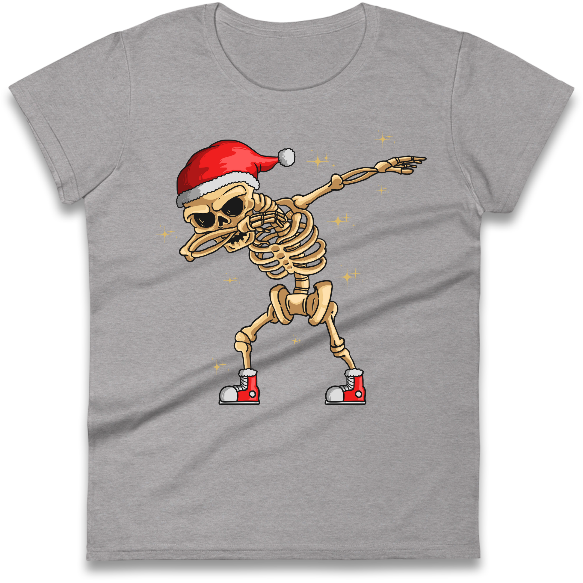 Santa Skellington Dabbing Christmas Ladies Shirt