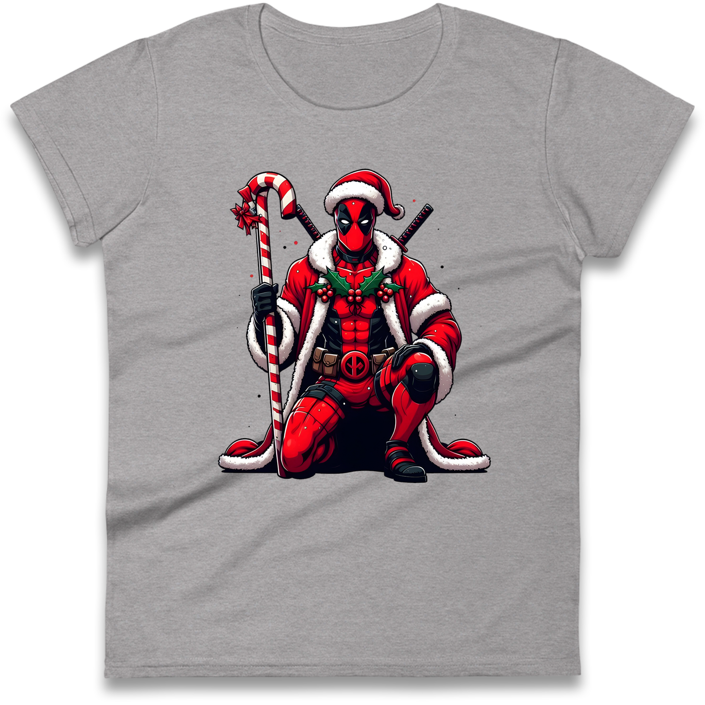 DeadPool Candy Cane Santa Ladies Shirt