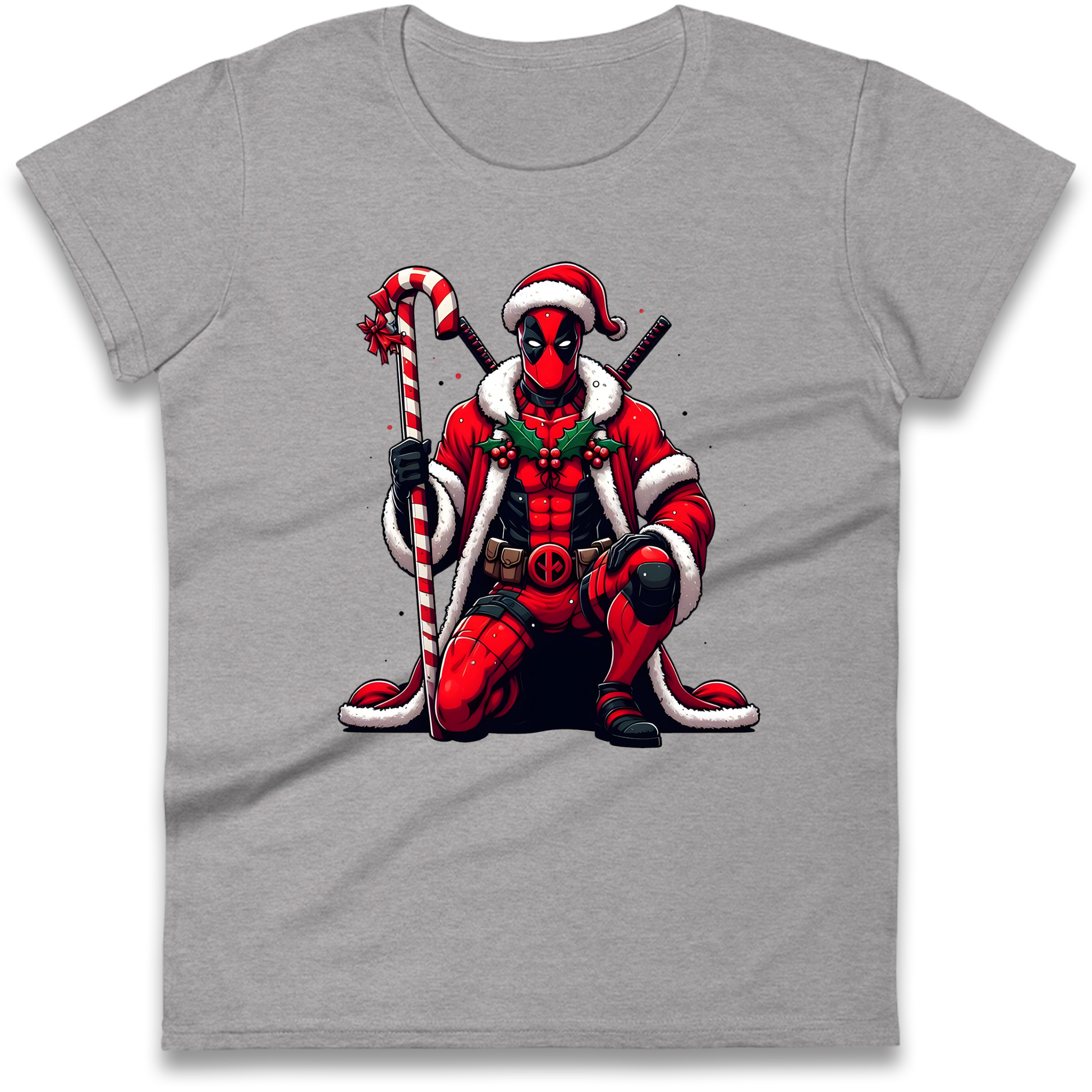 DeadPool Candy Cane Santa Ladies Shirt