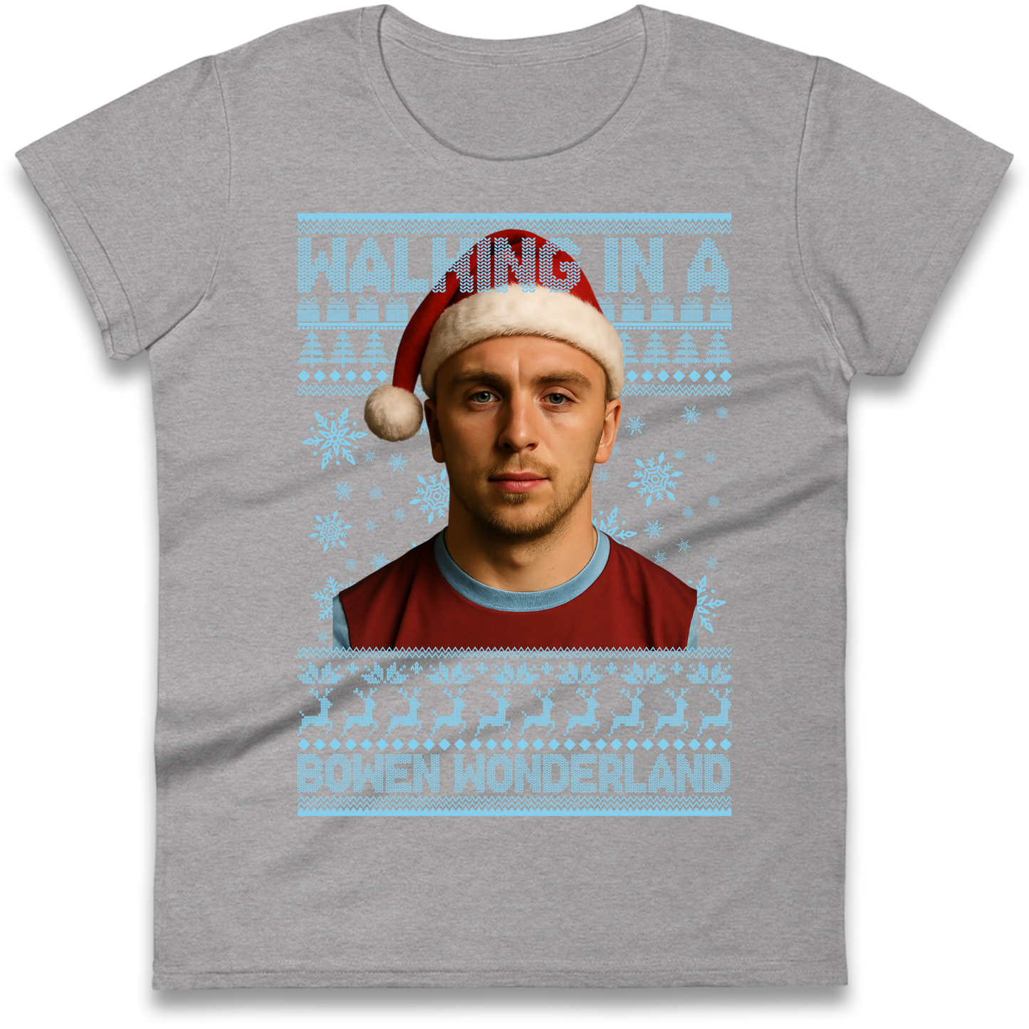 Jared Bowen walking in a Bowen Wonderland Christmas Ladies Shirt