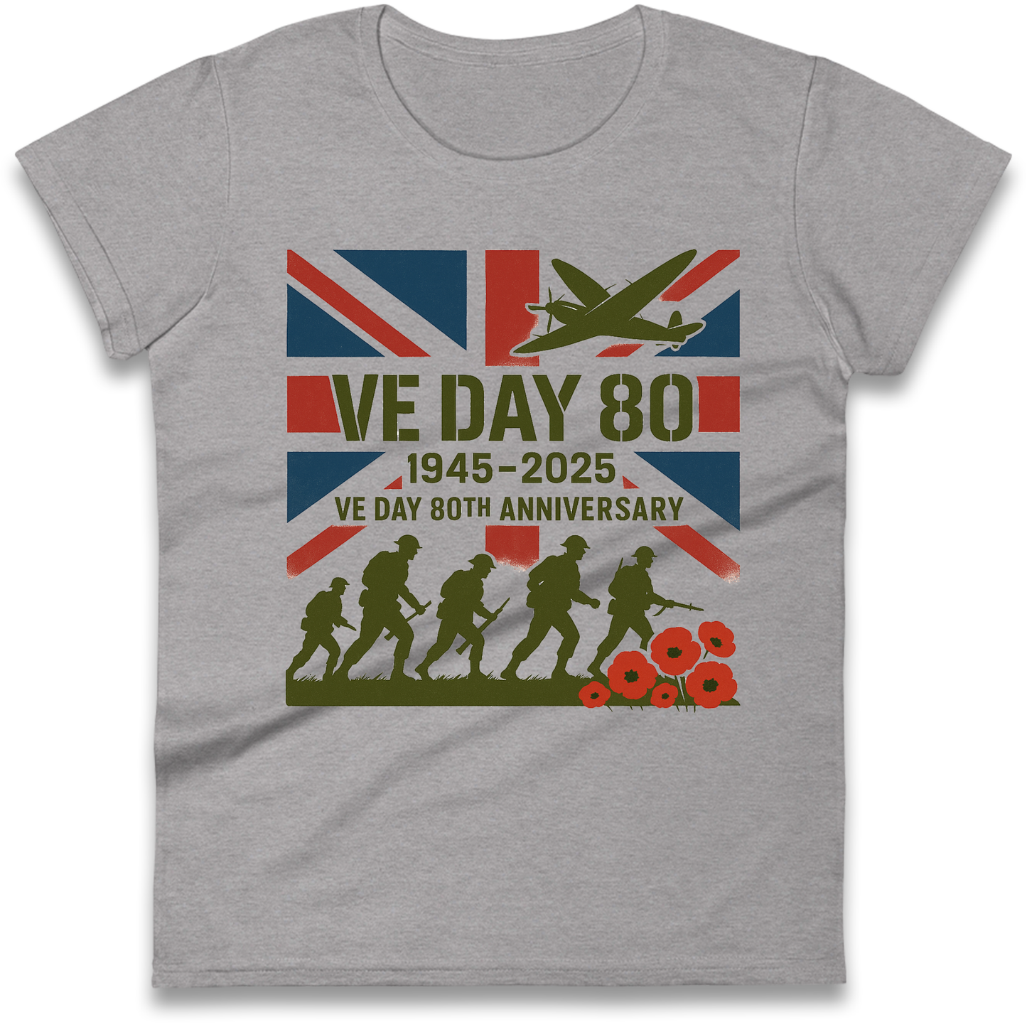 VE Day 80th Anniversary 1945 2025 Ladies Shirt