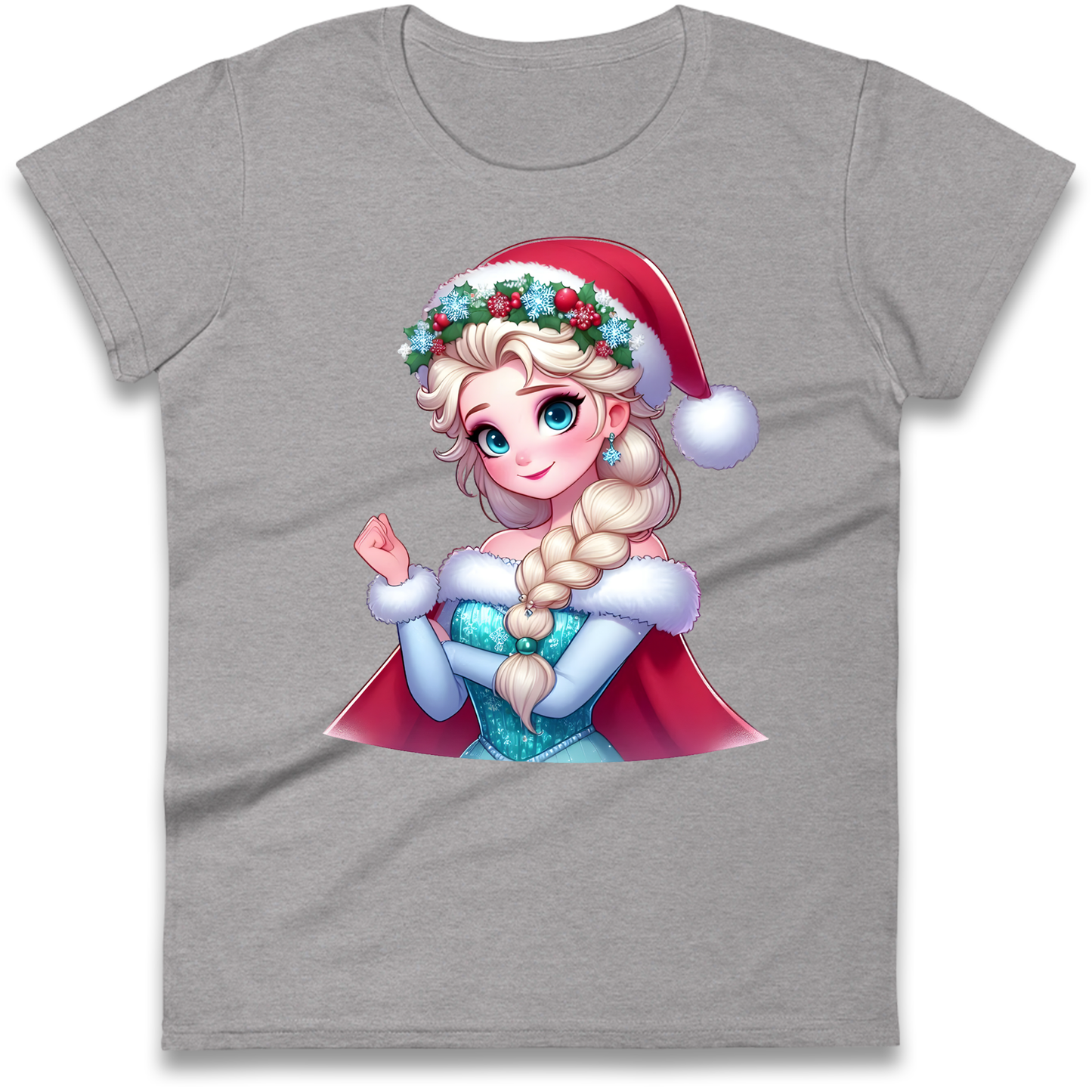 Elsa Frozen Santa Ladies Shirt