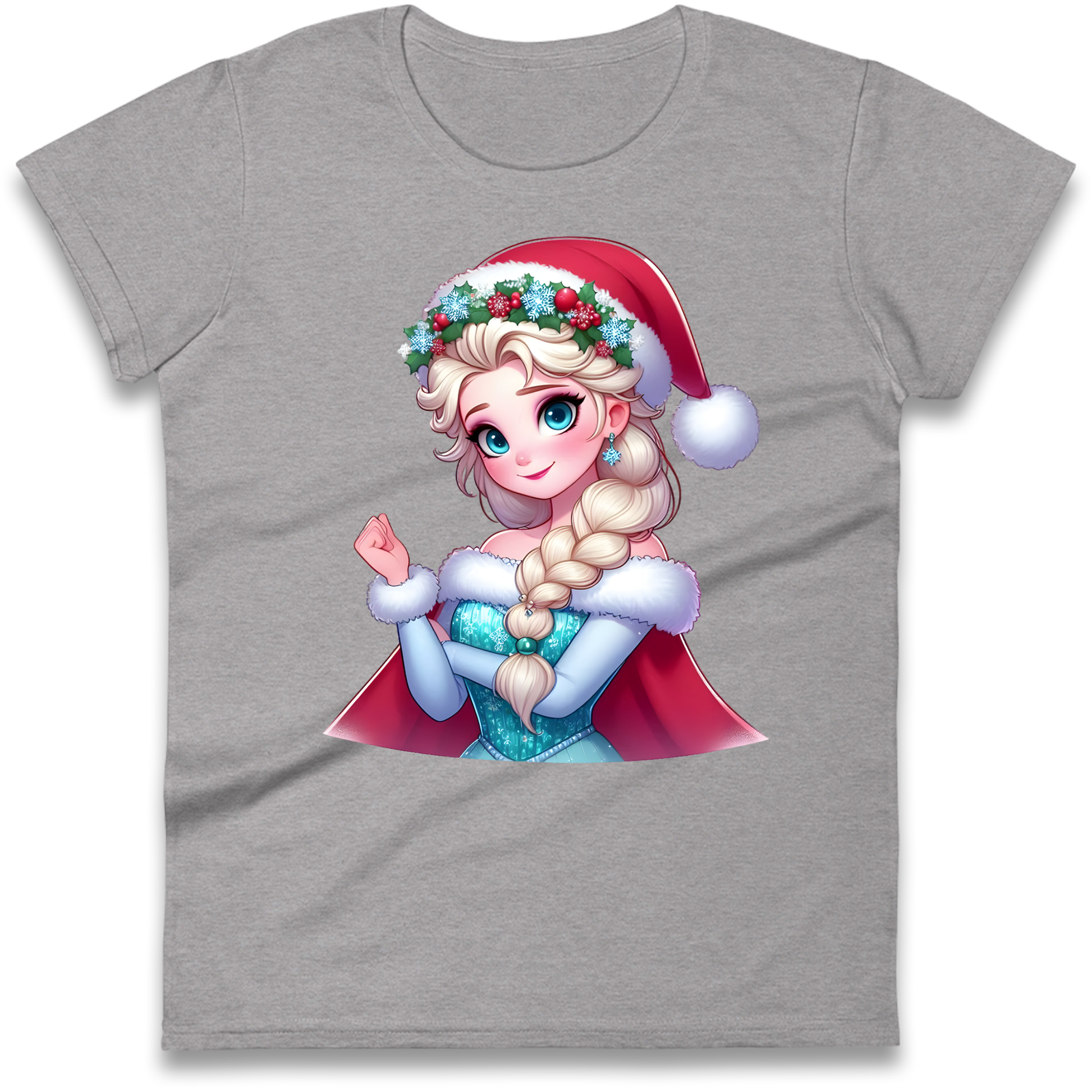 Elsa Frozen Santa Ladies Shirt