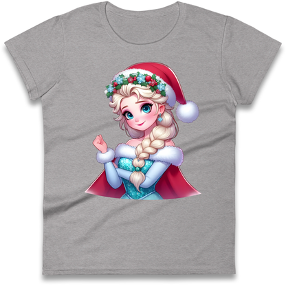 Elsa Frozen Santa Ladies Shirt