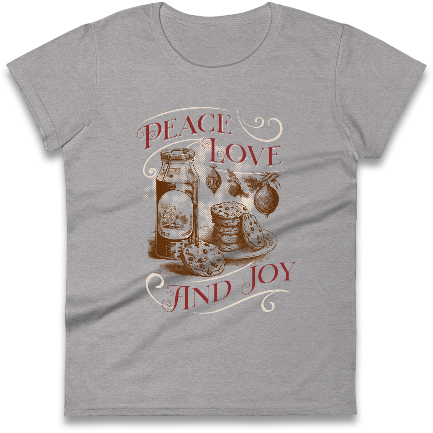 Peace Love And Joy Christmas Ladies Shirt