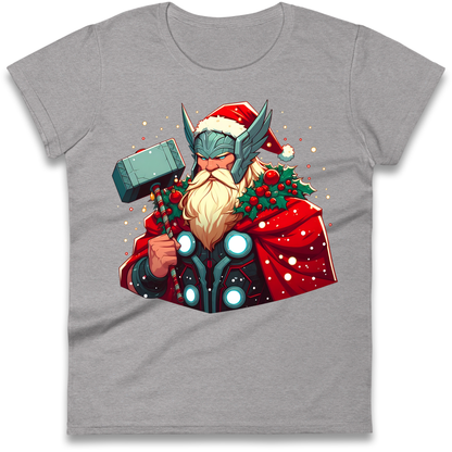 Viking Thor Santa Ladies Shirt
