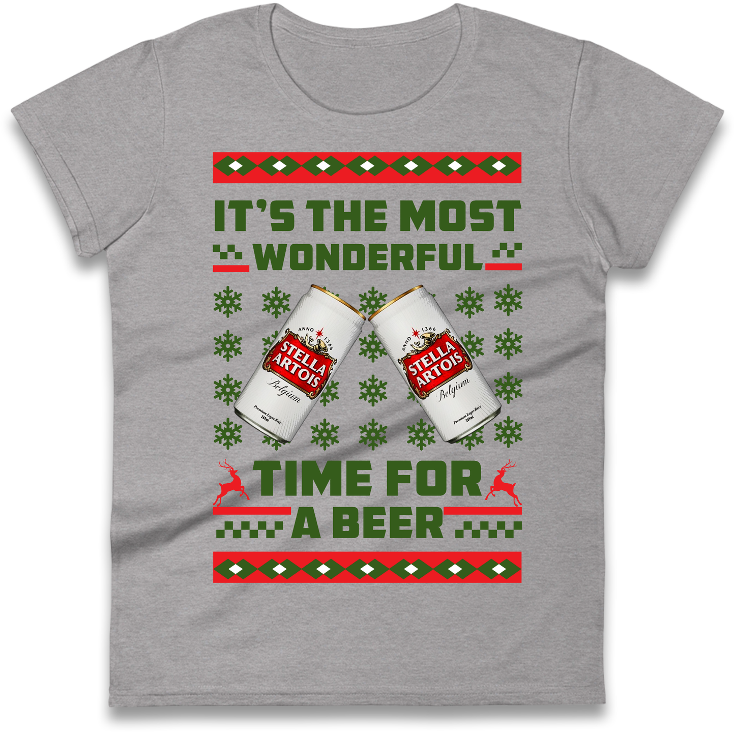 Its The Most Wonderful Time for A Beer Stella Christmas Ladies Shirt