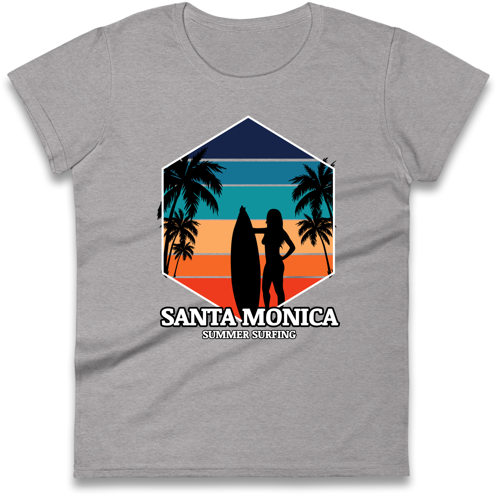 Santa Monica Summer Surfing Ladies Shirt