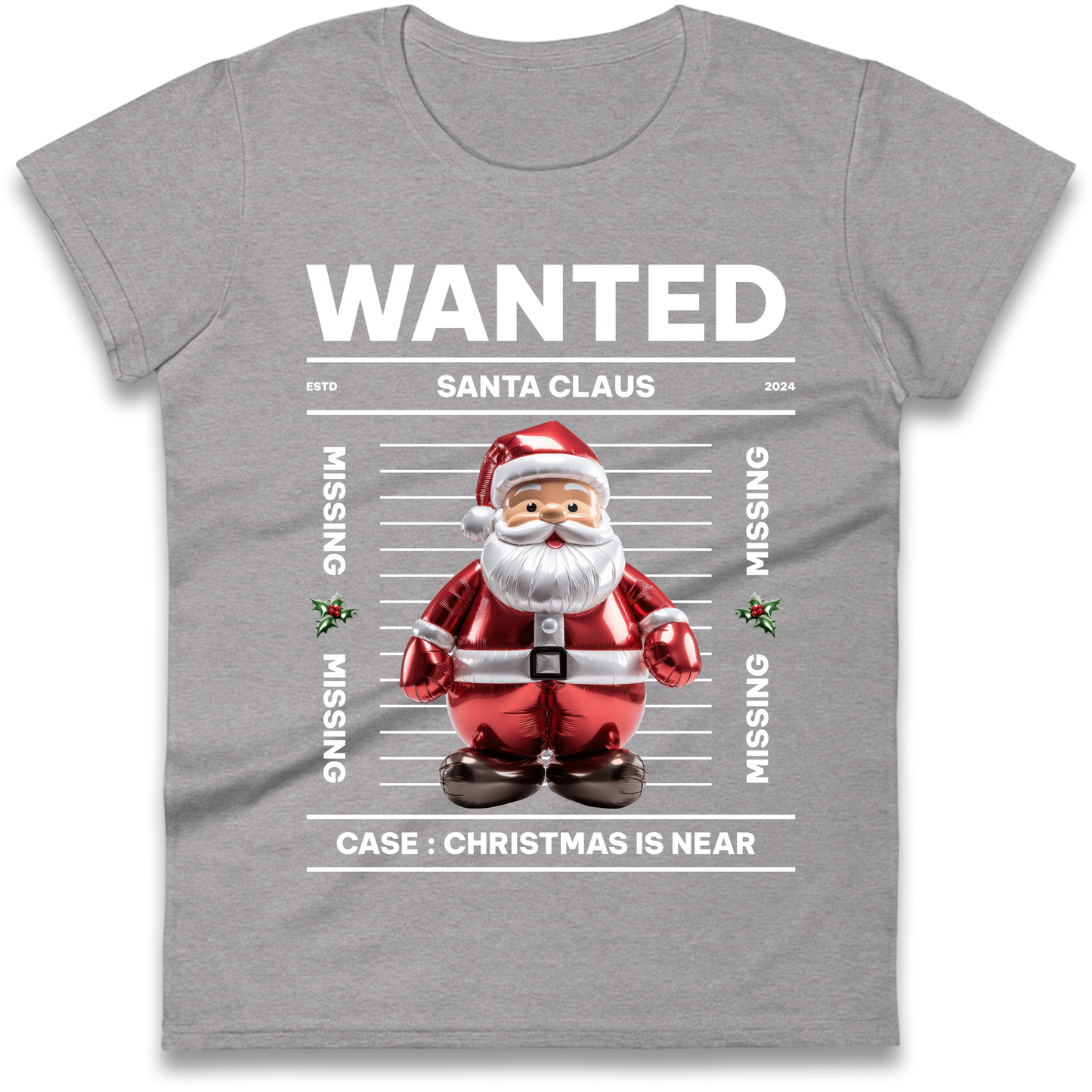 Wanted Santa Claus Christmas Ladies Shirt