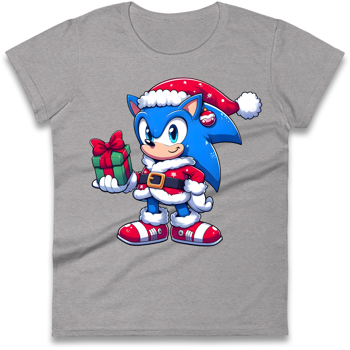 Sonic The Hedgehog Santa Ladies Shirt