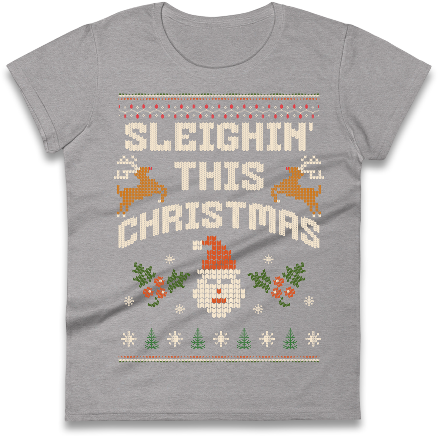 Sleighin This Christmas Christmas Ladies Shirt