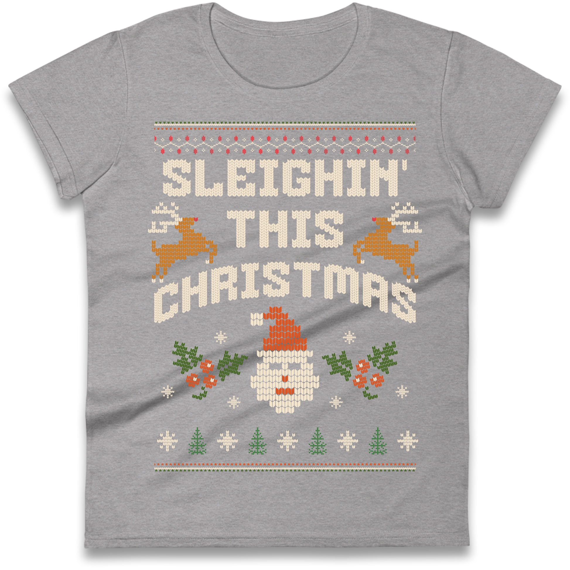 Sleighin This Christmas Christmas Ladies Shirt
