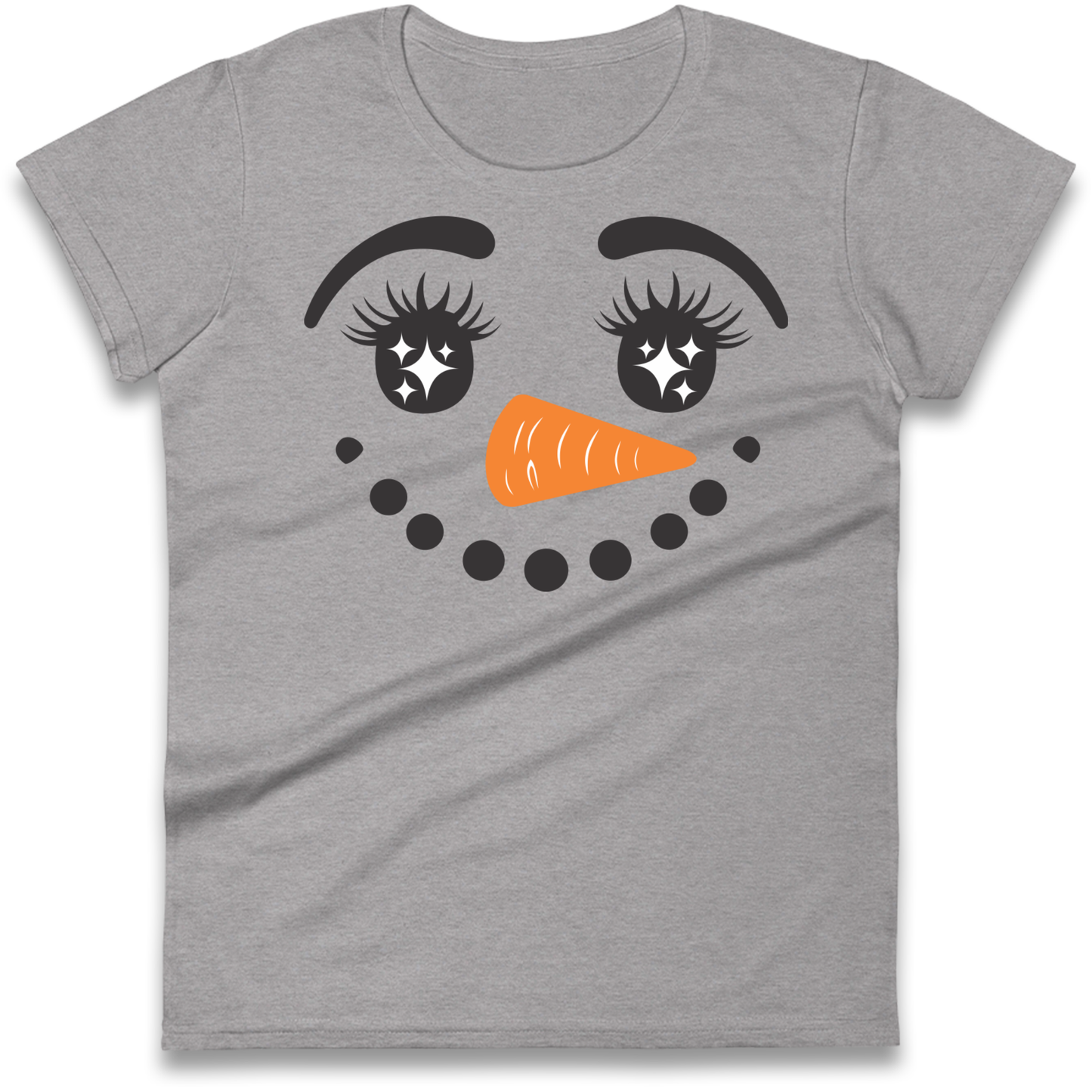 Snowman Face Christmas Ladies Shirt