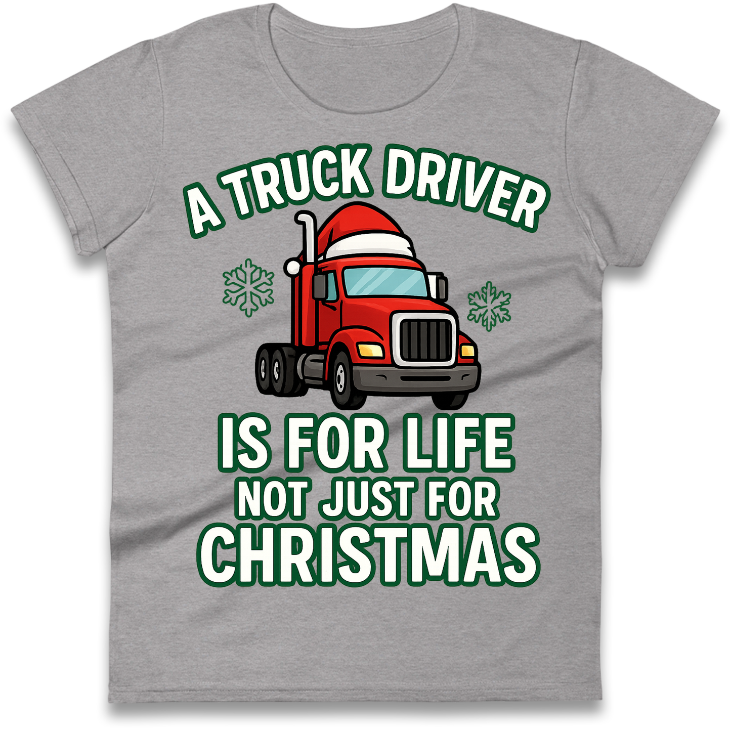 Truck Driver Christmas Ladies Shirt