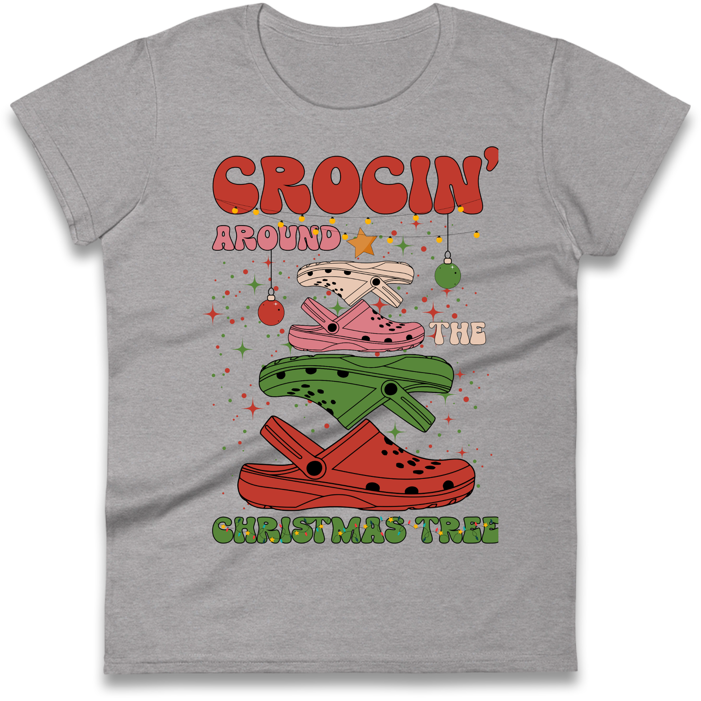 Crockin Around the Christmas Tree Christmas Ladies Shirt