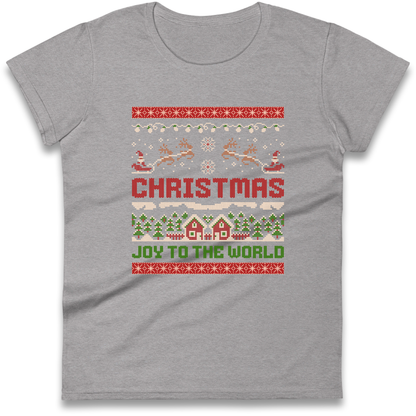 Christmas Joy to the World Christmas Ladies Shirt