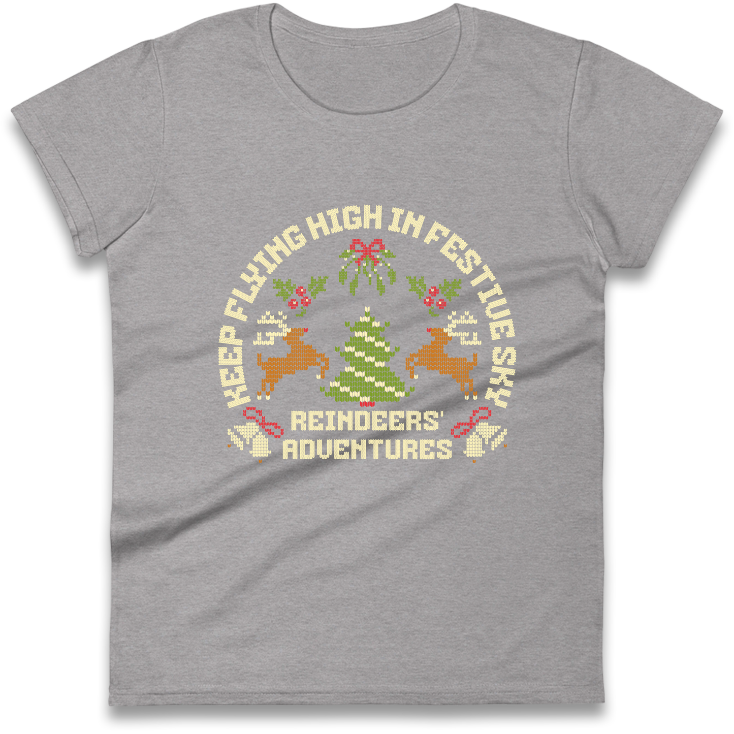 Keep Flying High In Festive Sky Christmas Ladies Shirt